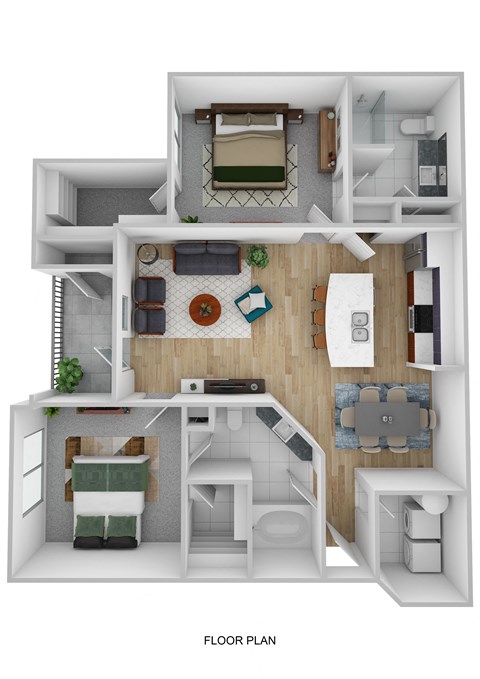 bedroom floor plan an in 3d